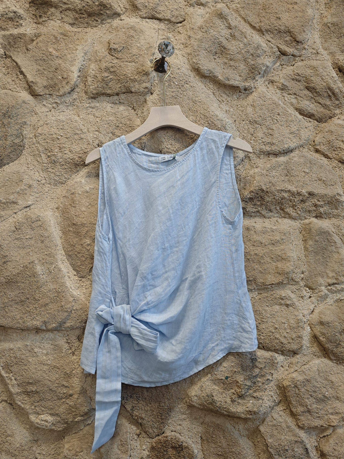 Linen Bow-Tie Blouse