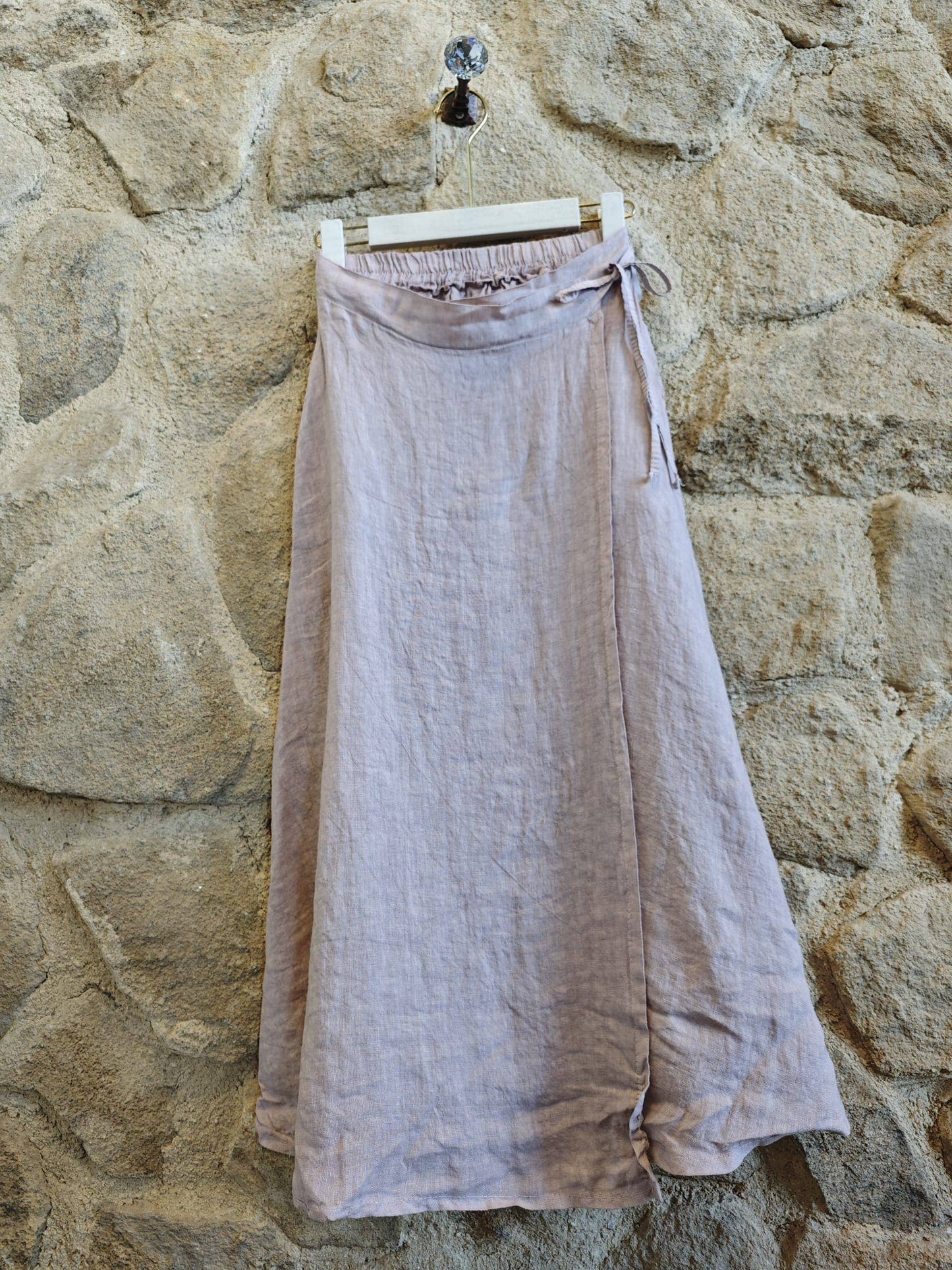 White Linen Wrap Skirt