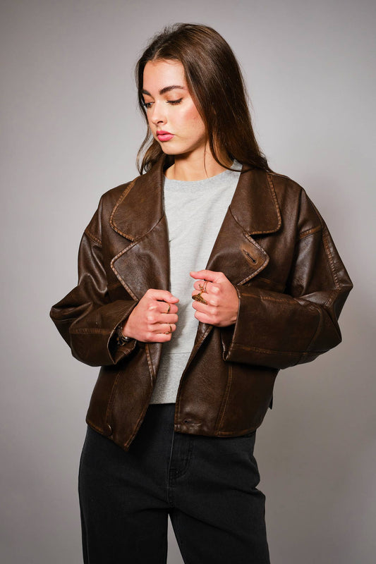 Oversized Leather Jacket