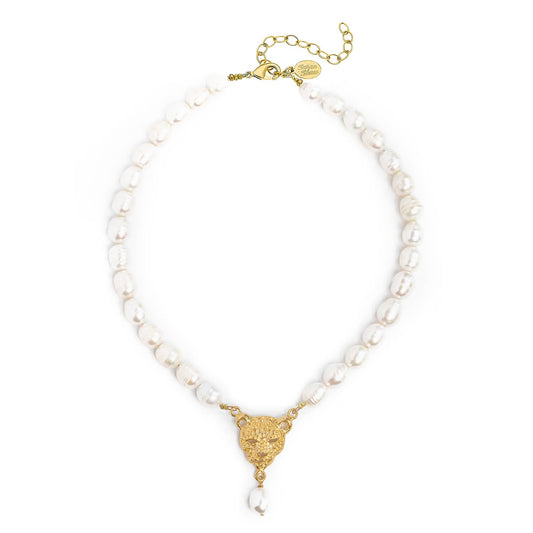Leopard & Pearl Necklace