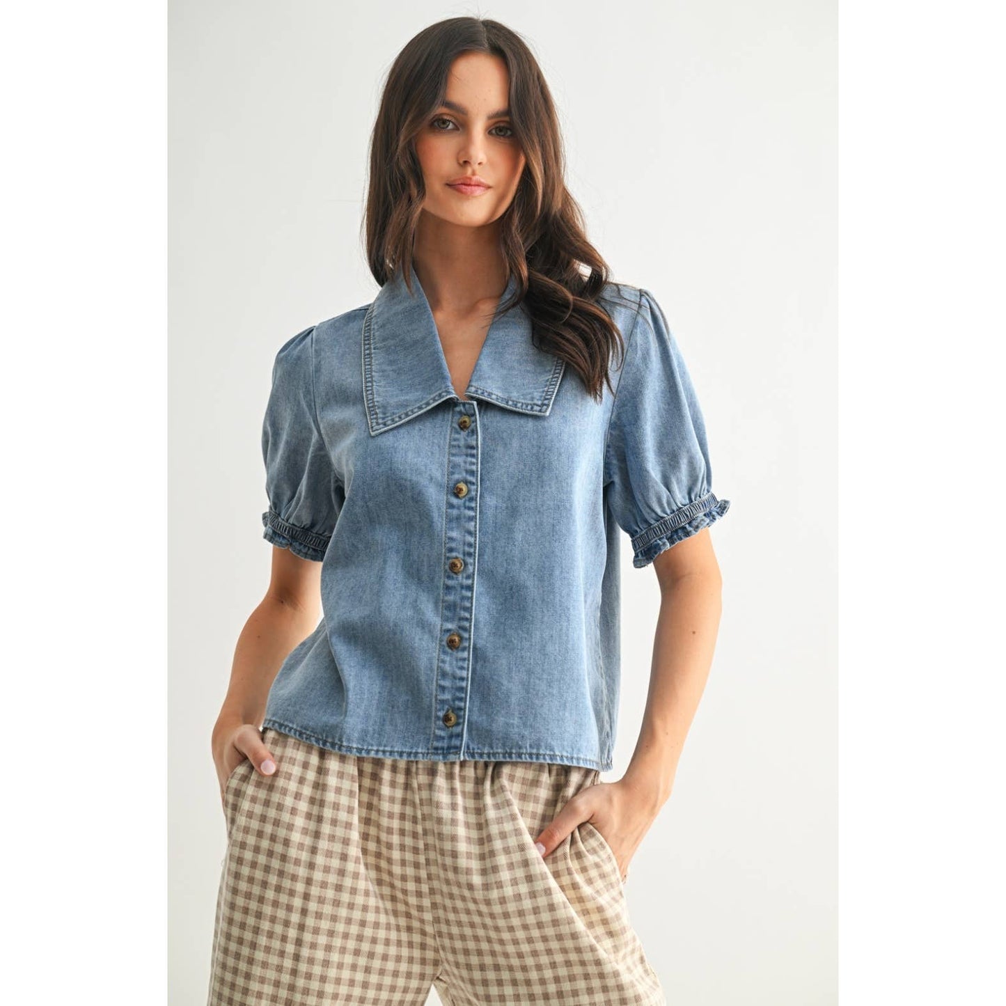 Lilac Denim Blouse