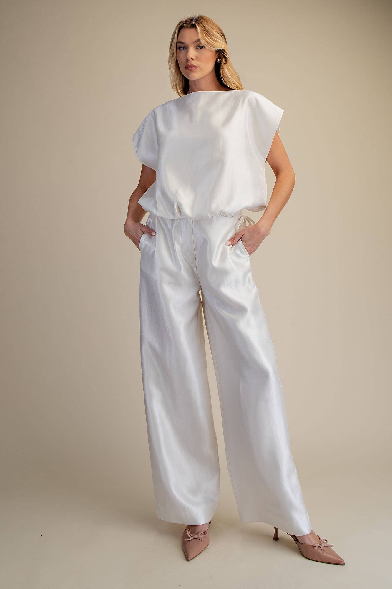 Pearl White Shimmer Pants