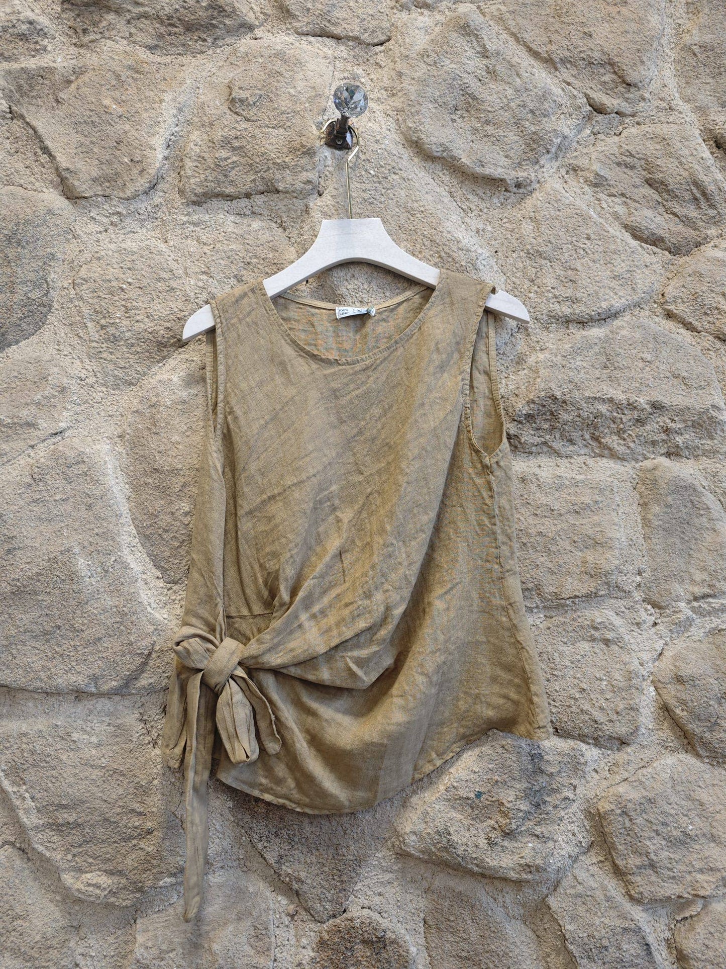 Linen Bow-Tie Blouse
