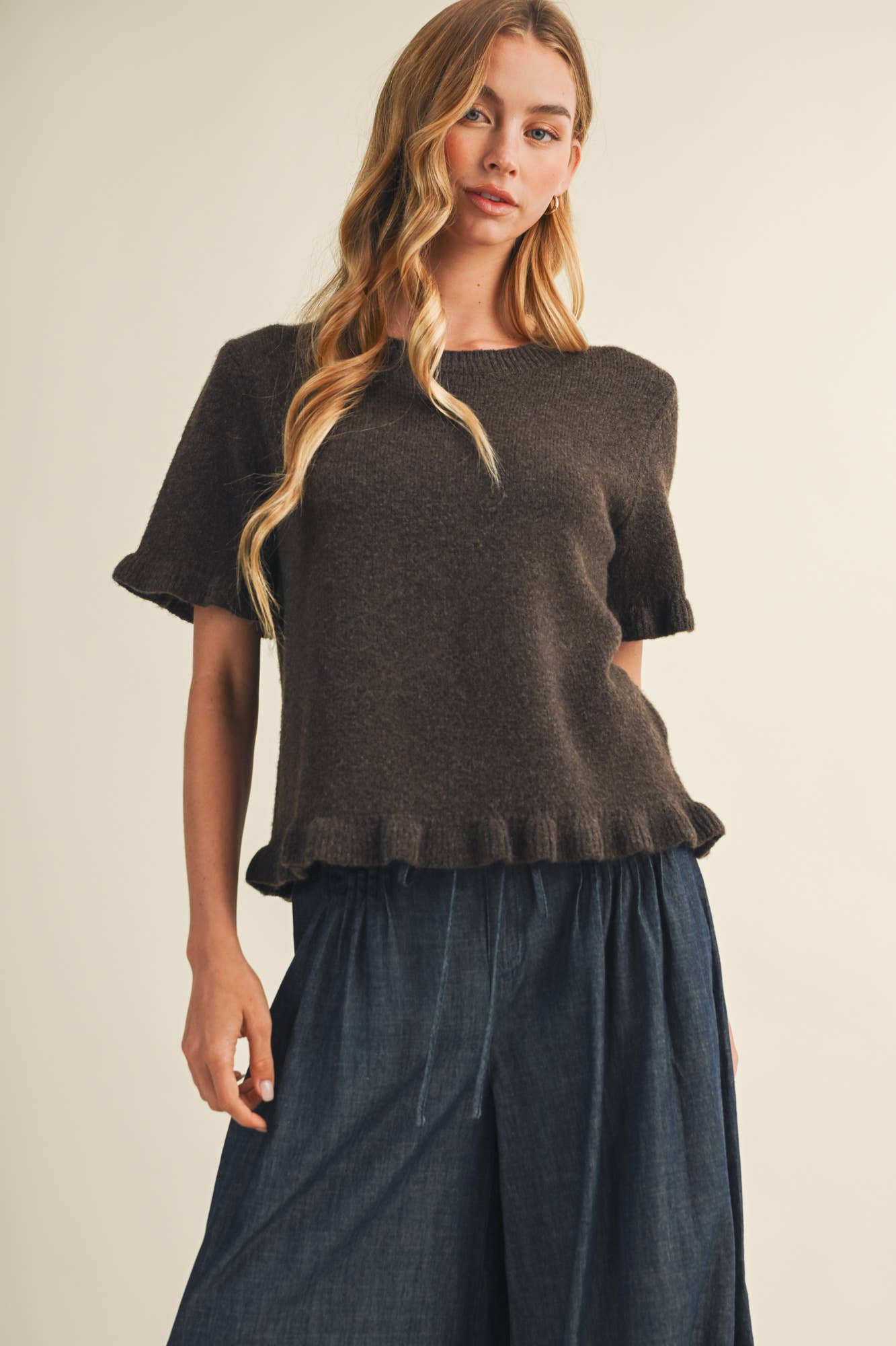 Ruffle Trim Pullover