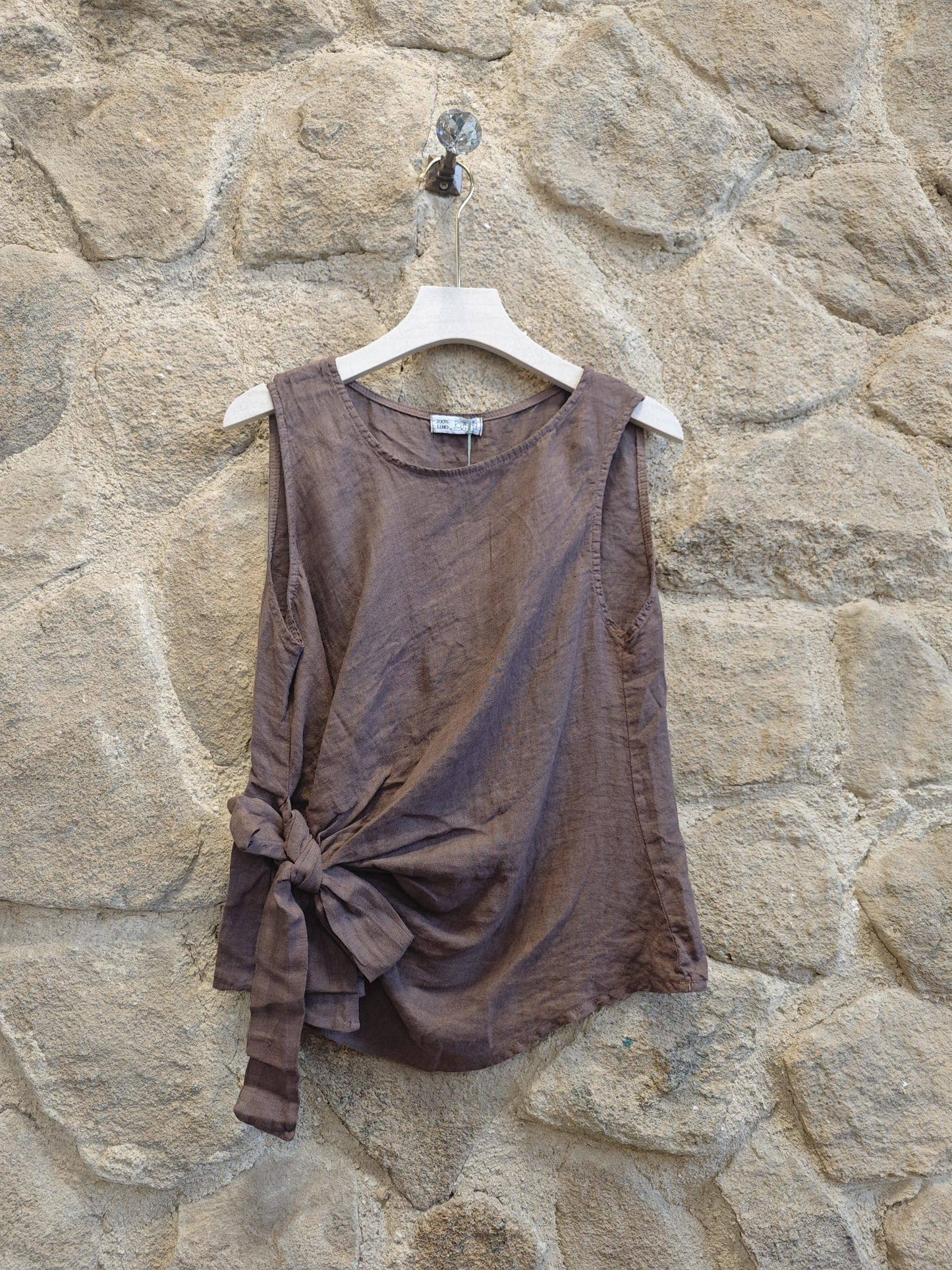 Linen Bow-Tie Blouse