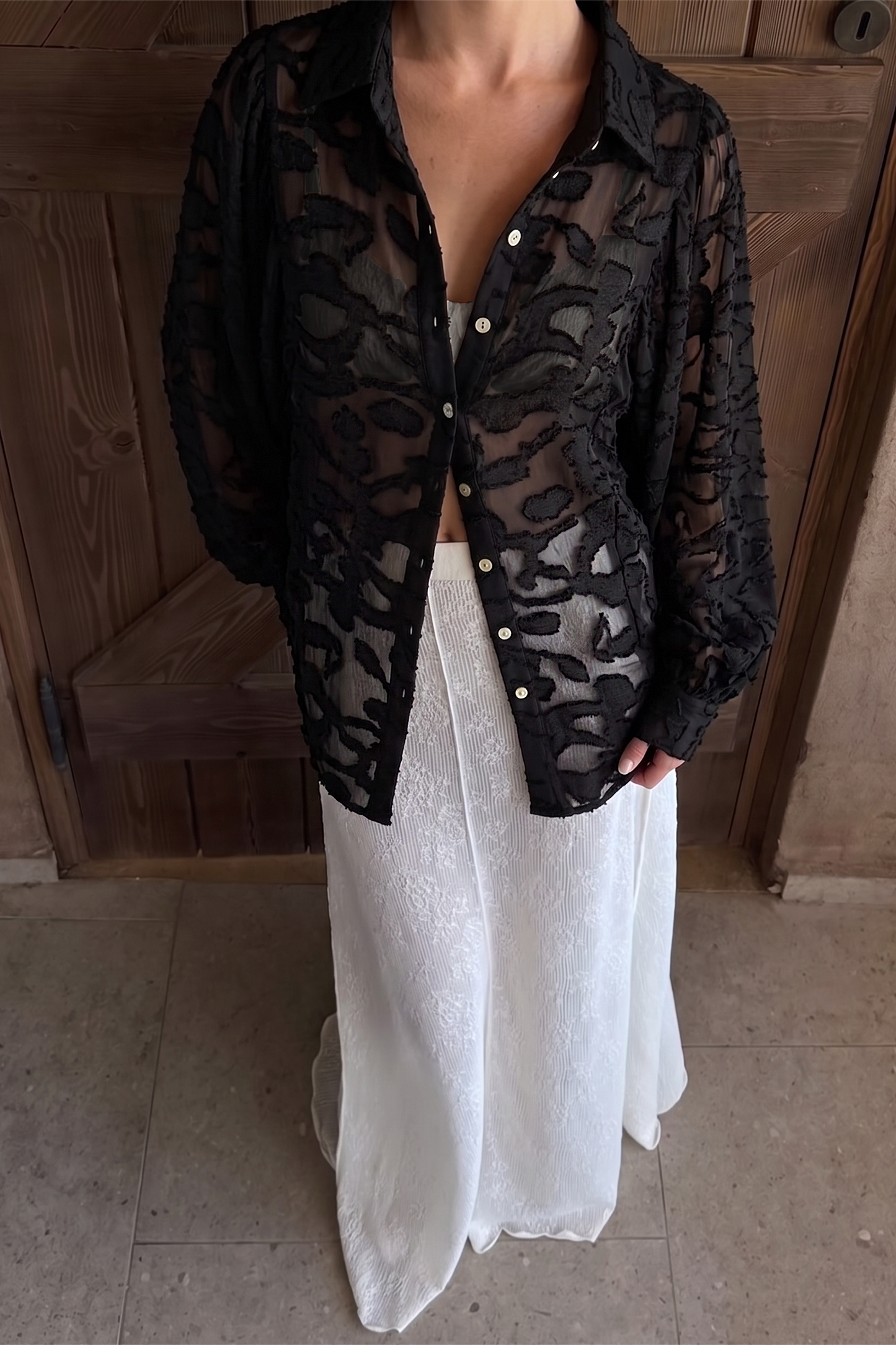 Oversized Sheer Long Sleeve